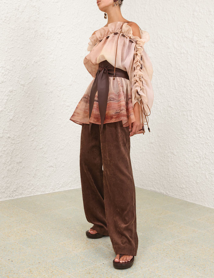 NIGO Zimmermann Women's Spring and Summer Show Pink Slant Strapless Loose Waist Ruffle Short Dresses #nigo76189