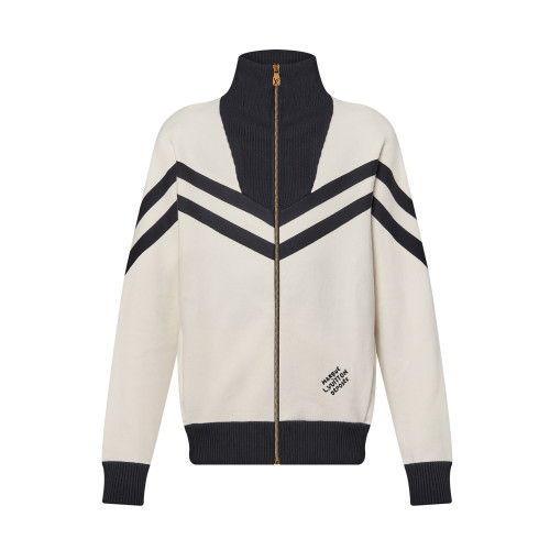 NIGO Louis Vuitton Men's Spring and Autumn Colorblocking Standing Lapel Knit Long Sleeve Zipper Jacket #nigo76231