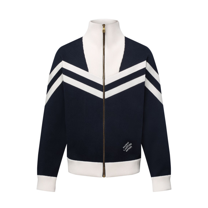 NIGO Louis Vuitton Men's Spring and Autumn Colorblocking Standing Lapel Knit Long Sleeve Zipper Jacket #nigo76231