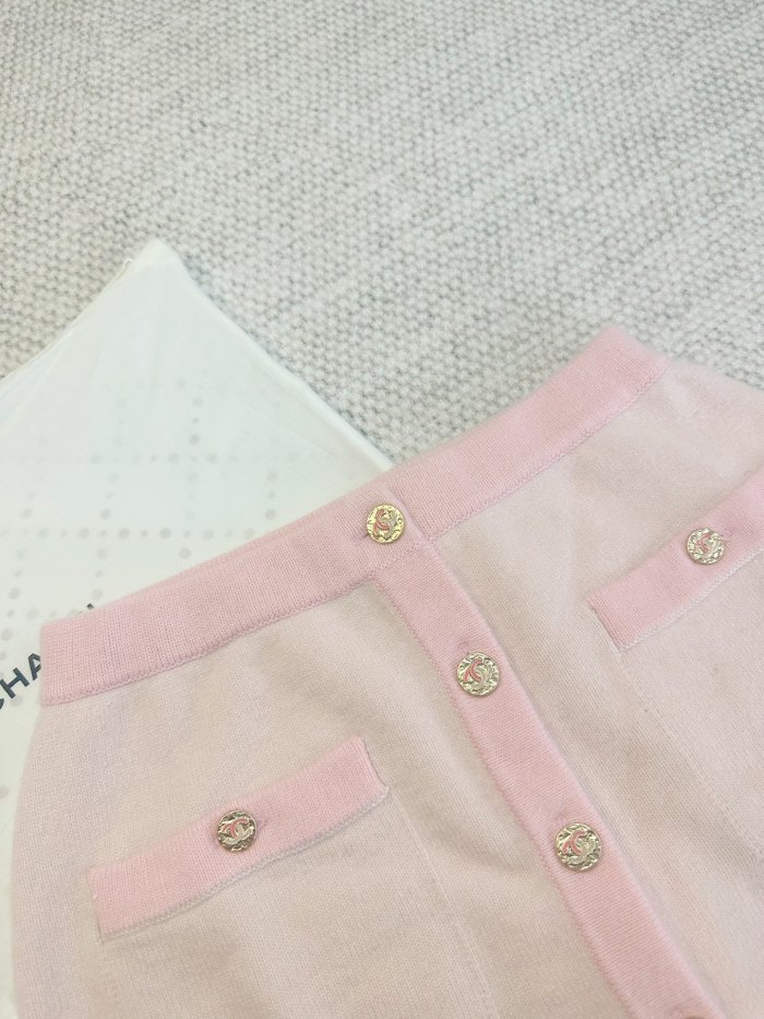 NIGO Chanel Women's Spring Summer Autumn Colorblocking Knit Button Casual Cashmere Half Skirt #nigo76223