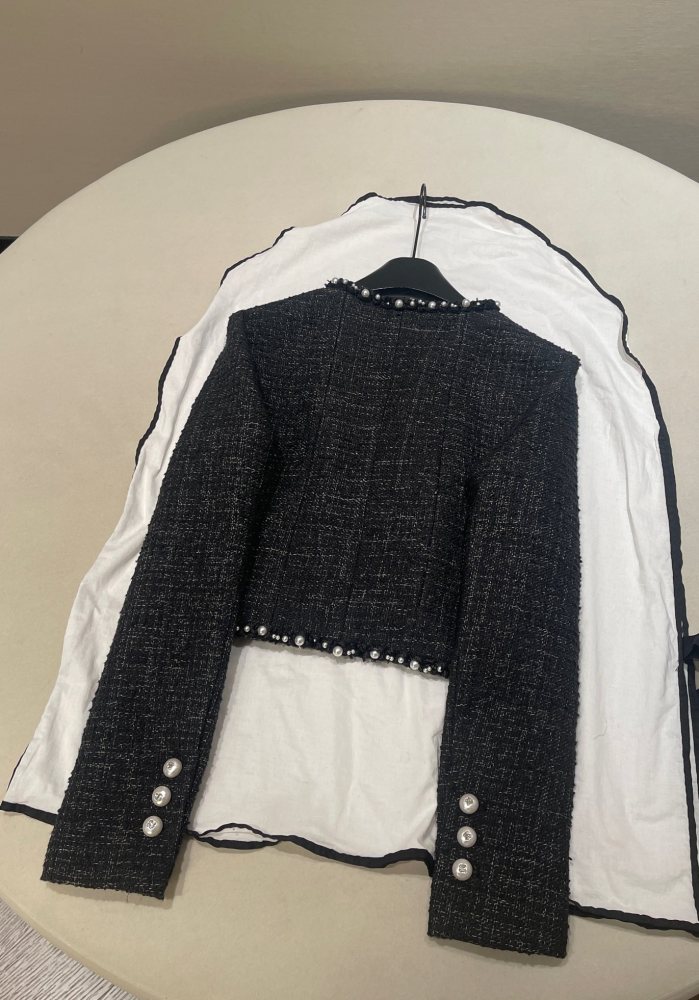 NIGO Chanel Women's Spring Solid Color Round Collar Wool Tweed Long Sleeve Single Breasted Jacket #nigo76241