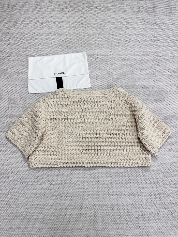 NIGO Chanel Women's Summer Solid Color One Shoulder Seven Sleeve Knit Sweater Top #nigo76244