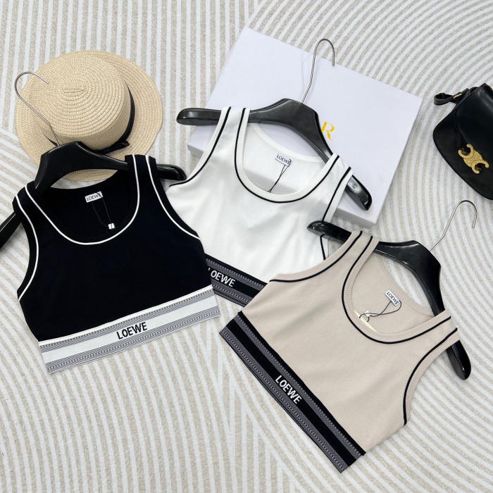 NIGO Loewe Women's Summer Colorblocked Monogrammed Knit Jacquard Cami Tank Top #nigo76233