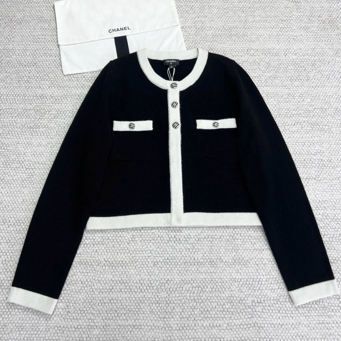 NIGO Chanel Women's Spring & Autumn Colorblocking Round Neck Single Breasted Cashmere Knit Long Sleeve Cardigan #nigo76224