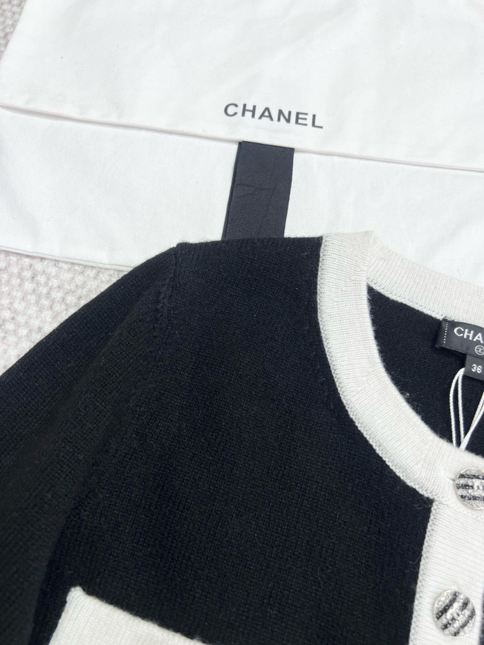 NIGO Chanel Women's Spring & Autumn Colorblocking Round Neck Single Breasted Cashmere Knit Long Sleeve Cardigan #nigo76224