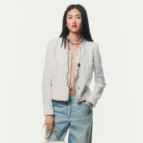 NIGO Chanel Women's Spring & Autumn Cotton Tweed & Faux Pearl Knit Solid Color Long Sleeve Jacket Coat Ngvp #nigo1398