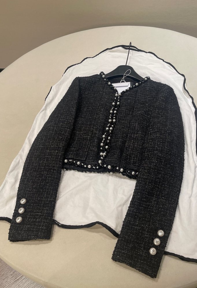 NIGO Chanel Women's Spring Solid Color Round Collar Wool Tweed Long Sleeve Single Breasted Jacket #nigo76241