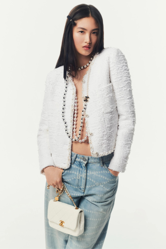 NIGO Chanel Women's Spring & Autumn Cotton Tweed & Faux Pearl Knit Solid Color Long Sleeve Jacket Coat Ngvp #nigo1398