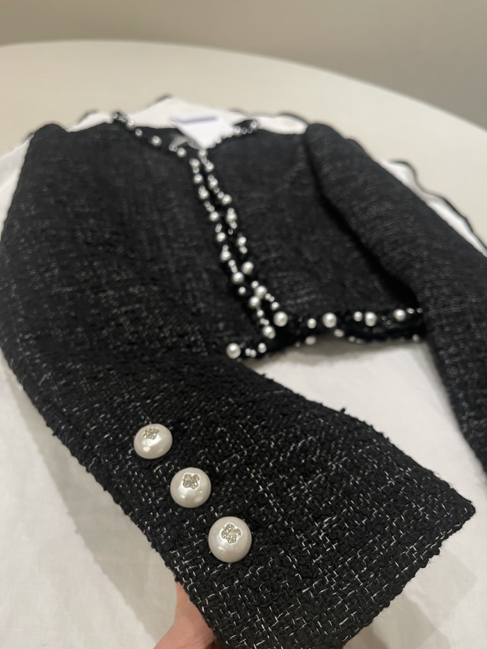 NIGO Chanel Women's Spring Solid Color Round Collar Wool Tweed Long Sleeve Single Breasted Jacket #nigo76241