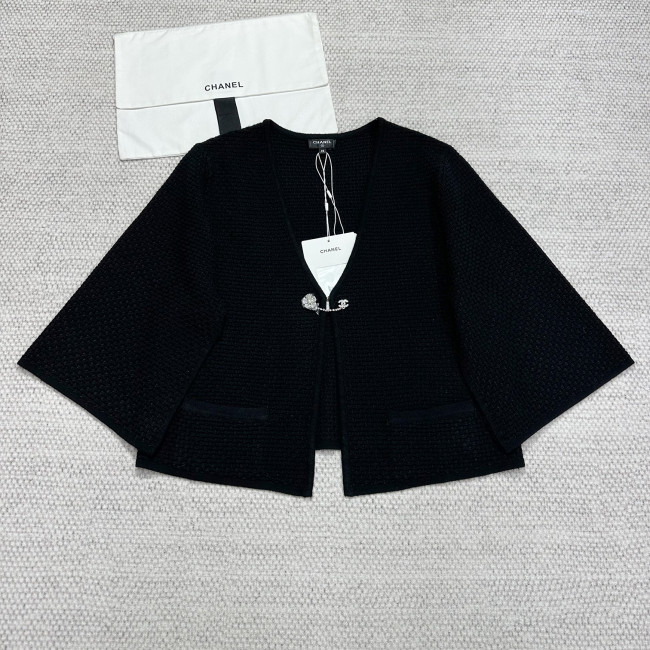 NIGO Chanel Women's Spring And Autumn V-Neck Drill Button Solid Color Cashmere Viscose Fiber Knit Bat Sweater Cardigan #nigo76227