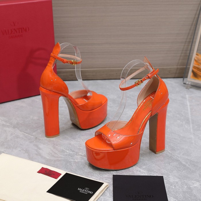 NIGO Valentino Women's Spring And Summer Solid Color 15.5cm High Heeled Leather High Heels Shoes #nigo76232