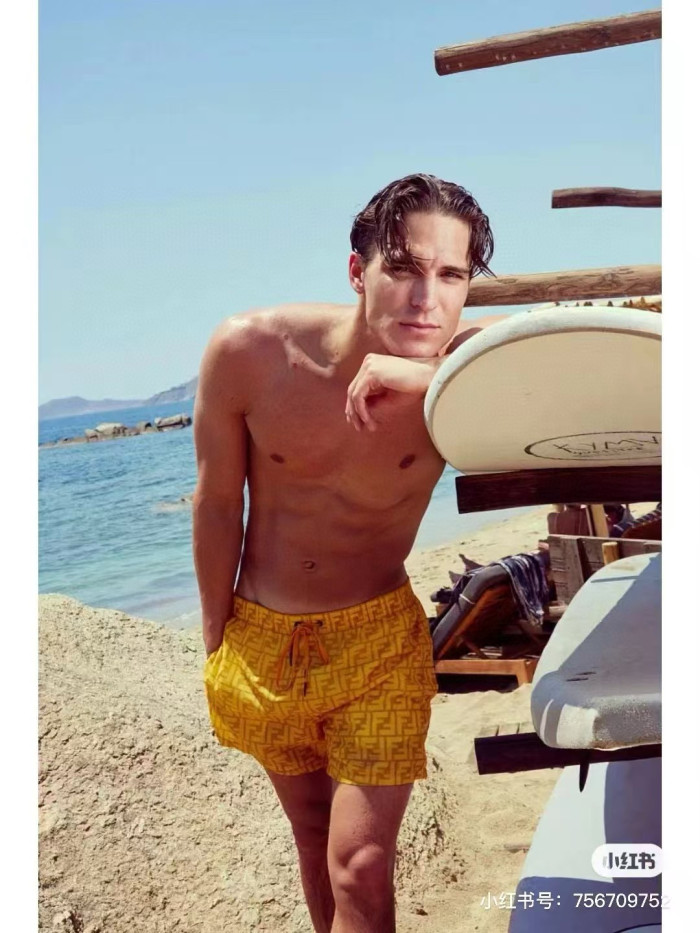 NIGO Fendi Men's Summer Solid Colour Letter Logo Print Bermuda Shorts #nigo76237