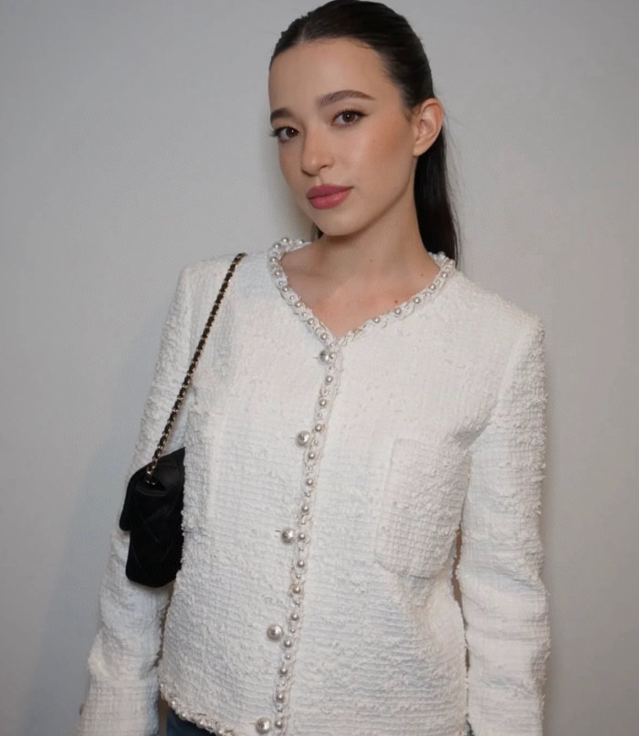 NIGO Chanel Women's Spring & Autumn Cotton Tweed & Faux Pearl Knit Solid Color Long Sleeve Jacket Coat Ngvp #nigo1398