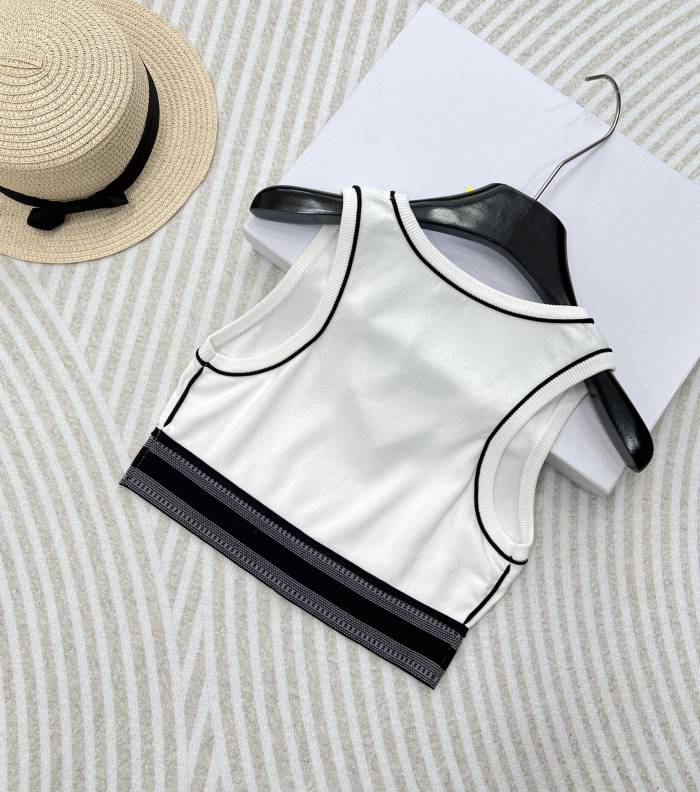 NIGO Loewe Women's Summer Colorblocked Monogrammed Knit Jacquard Cami Tank Top #nigo76233