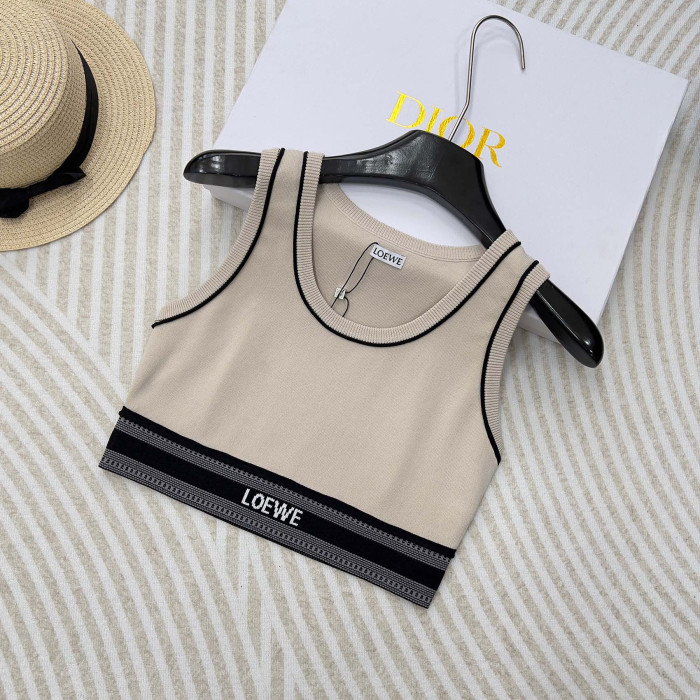 NIGO Loewe Women's Summer Colorblocked Monogrammed Knit Jacquard Cami Tank Top #nigo76233