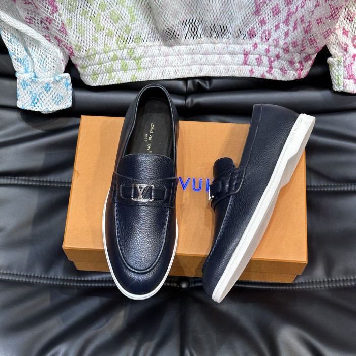 NIGO Louis Vuitton Men's Spring Autumn Solid Color Letter Print Suede Leather Casual Loafers Shoes #nigo76245