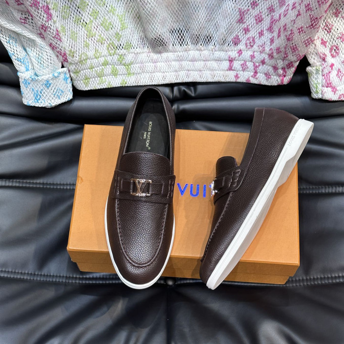 NIGO Louis Vuitton Men's Spring Autumn Solid Color Letter Print Suede Leather Casual Loafers Shoes #nigo76245
