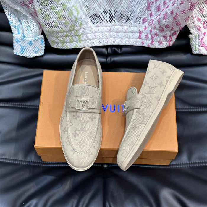 NIGO Louis Vuitton Men's Spring Autumn Solid Color Letter Print Suede Leather Casual Loafers Shoes #nigo76245
