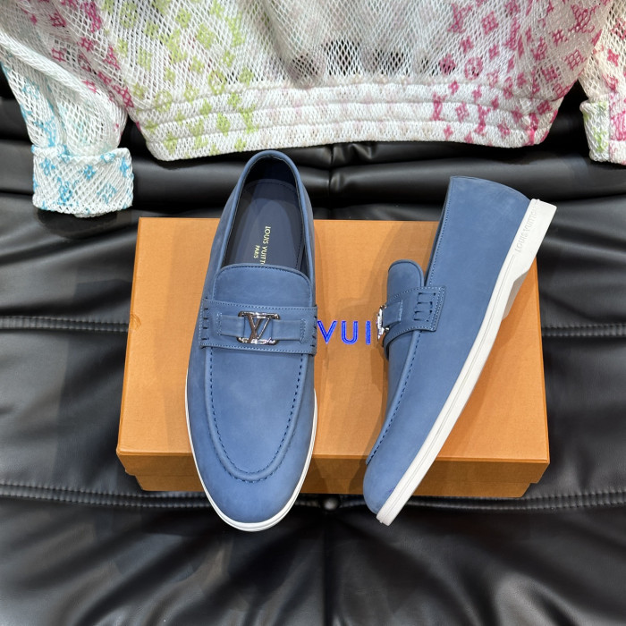 NIGO Louis Vuitton Men's Spring Autumn Solid Color Letter Print Suede Leather Casual Loafers Shoes #nigo76245