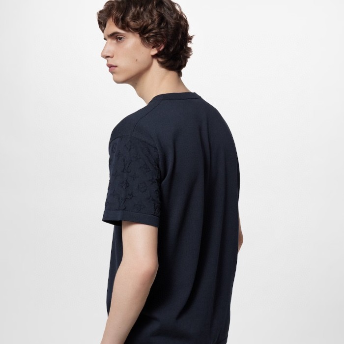 NIGO Louis Vuitton Men's Summer Solid Color Letter Printed Sleeve Cotton Round Neck Short Sleeve T-Shirt #nigo76252