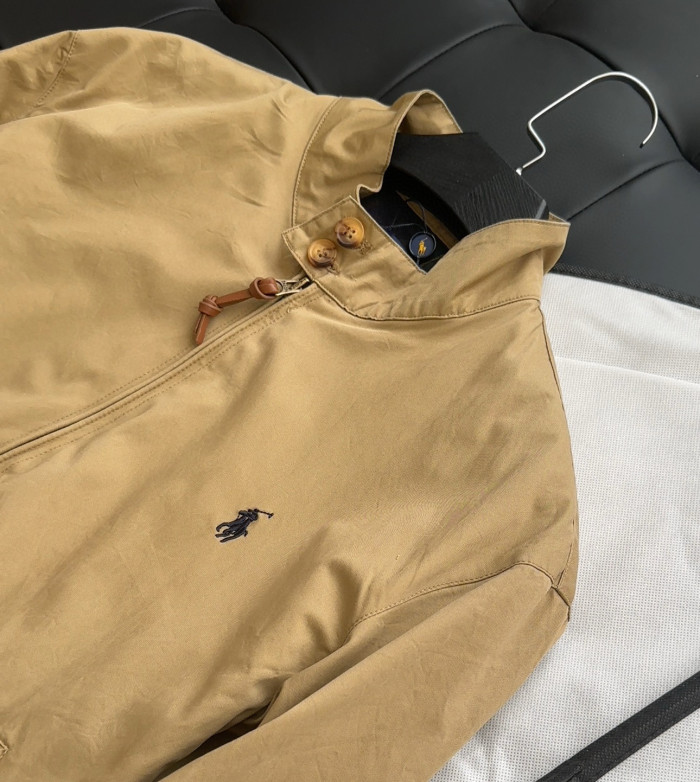 NIGO Ralph Lauren Men's Spring and Autumn Solid Color Standing Collar Zipper Long Sleeve Jacket #nigo76254