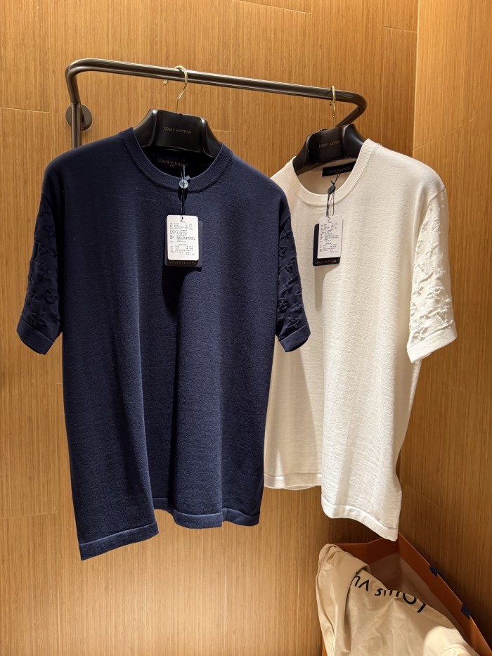 NIGO Louis Vuitton Men's Summer Solid Color Letter Printed Sleeve Cotton Round Neck Short Sleeve T-Shirt #nigo76252