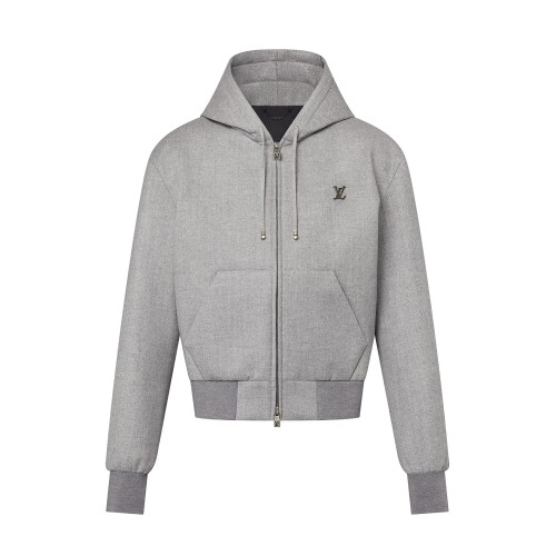 NIGO Louis Vuitton Men's Spring and Autumn Solid Color Wool Fabric Hooded Zipper Long Sleeve Jacket #nigo76269