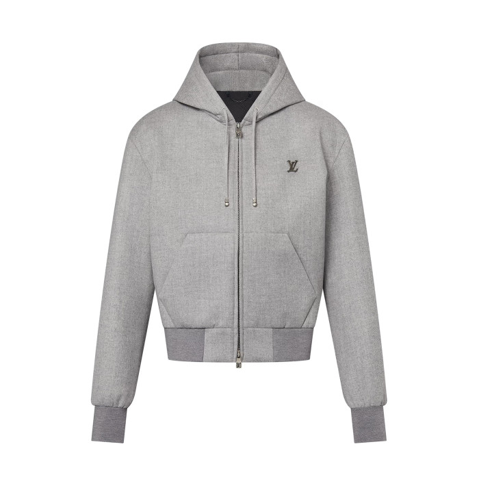 NIGO Louis Vuitton Men's Spring and Autumn Solid Color Wool Fabric Hooded Zipper Long Sleeve Jacket #nigo76269