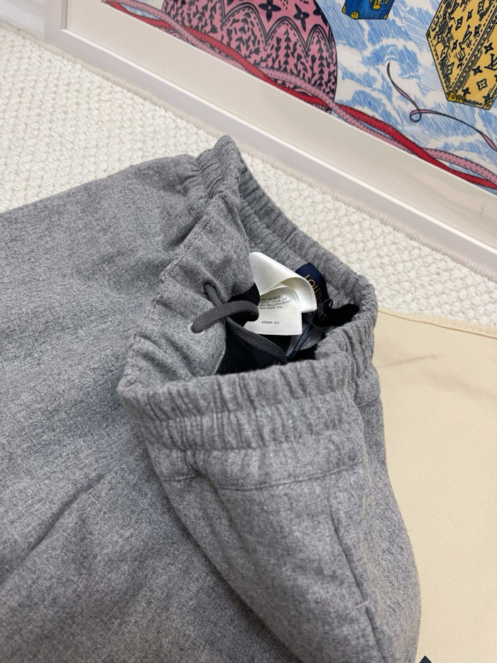 NIGO Louis Vuitton Men's Spring And Fall Solid Color Wool Fabric Drawstring Tie Casual Pants #nigo76271