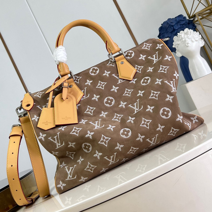 NIGO Louis Vuitton Men's Fashion Solid Color Adjustable Detachable Shoulder Strap SPEEDY P9 BANDOULIÈRE 40 Handbags Leather Shoulder Bags #nigo99287