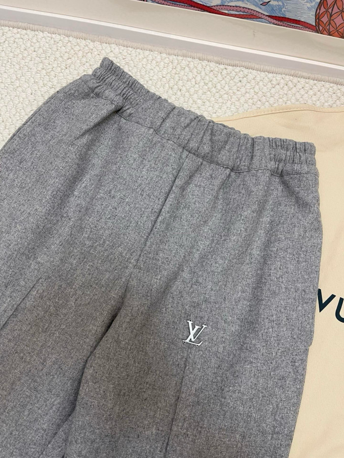 NIGO Louis Vuitton Men's Spring And Fall Solid Color Wool Fabric Drawstring Tie Casual Pants #nigo76271