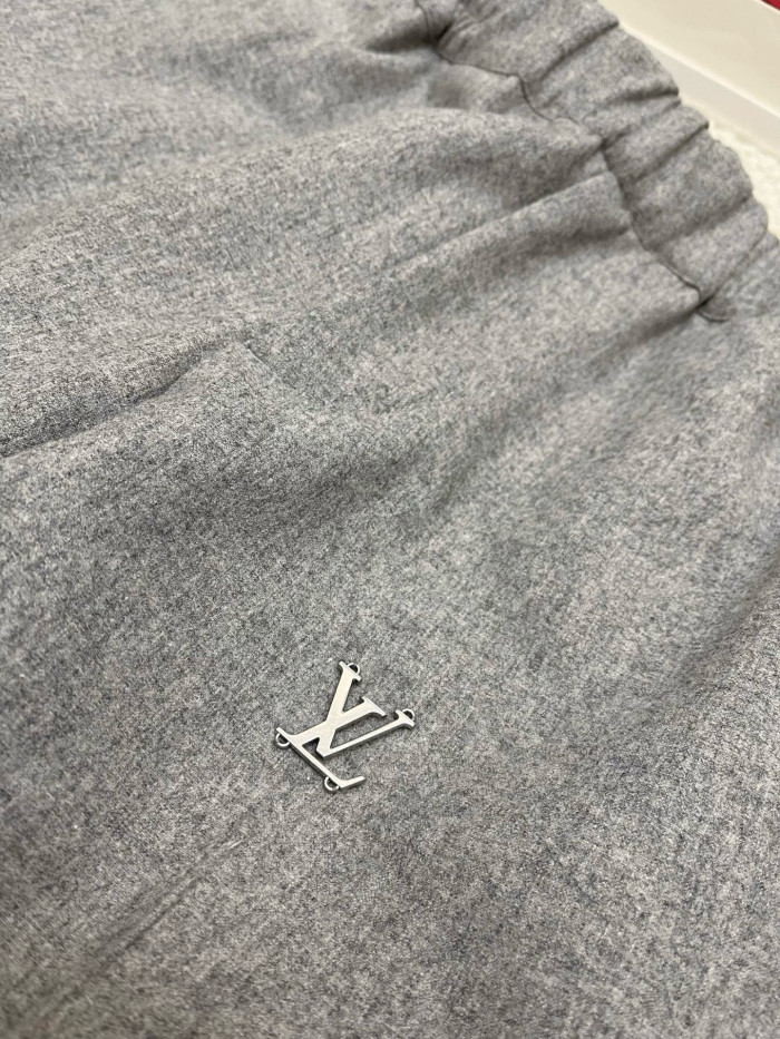 NIGO Louis Vuitton Men's Spring And Fall Solid Color Wool Fabric Drawstring Tie Casual Pants #nigo76271