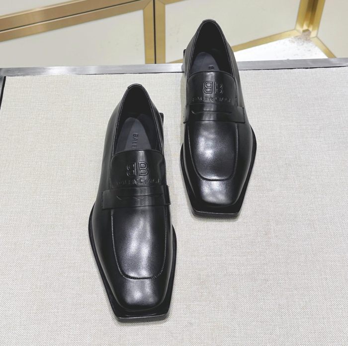 NIGO Balenciaga Men's Spring and Autumn Square Toe Solid Color Cowhide Loafers Shoes #nigo76293