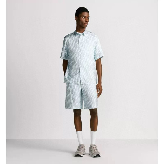 NIGO Dior Men's Summer Solid Color Letter Printed Single Breasted Short Sleeve Shirt Shorts Set Suit #nigo76284