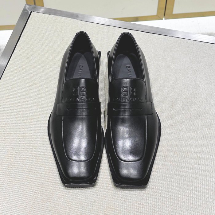 NIGO Balenciaga Men's Spring and Autumn Square Toe Solid Color Cowhide Loafers Shoes #nigo76293