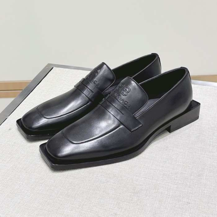 NIGO Balenciaga Men's Spring and Autumn Square Toe Solid Color Cowhide Loafers Shoes #nigo76293