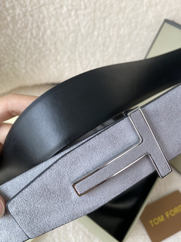NIGO Tom Ford Men's Solid Color Reversible Calfskin Leather 4.0cm Belt #nigo76311