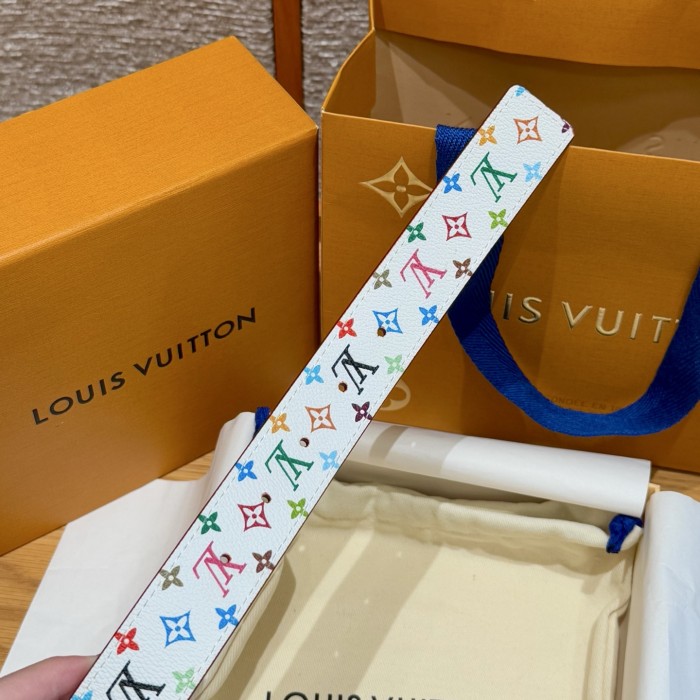 NIGO Louis Vuitton x TM Women's Logo Printed Solid Color Reversible Belt Jewelry Width 3cm  Accessories #nigo76326