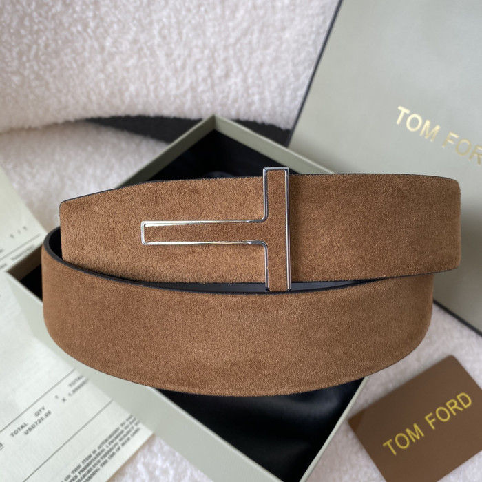 NIGO Tom Ford Men's Solid Color Reversible Calfskin Leather 4.0cm Belt #nigo76311