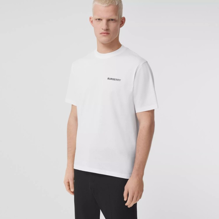 NIGO Burberry Men's Spring/Summer Solid Color Logo Cotton Loose Straight Short Sleeve T-Shirt #nigo76327