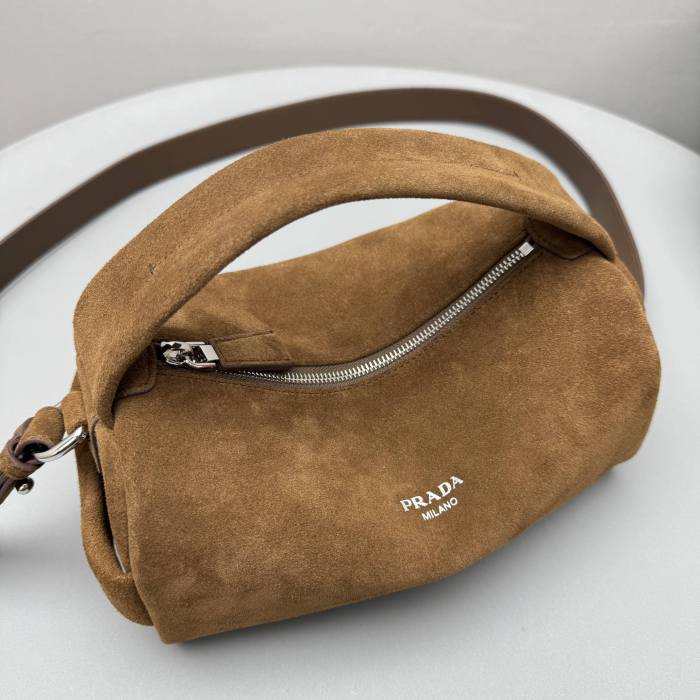 NIGO Prada Men's And Women's Solid Color Letter Print Zipper Closure Calfskin Shoulder Crossbody Handbag Bag Bags #nigo76296