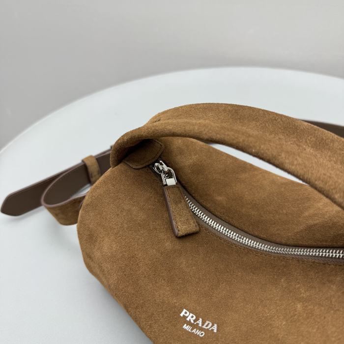 NIGO Prada Men's And Women's Solid Color Letter Print Zipper Closure Calfskin Shoulder Crossbody Handbag Bag Bags #nigo76296