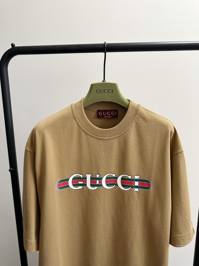NIGO Gucci Men's Summer Solid Color Letter Print Round Neck Drop Shoulder Short Sleeve T-shirt #nigo76313