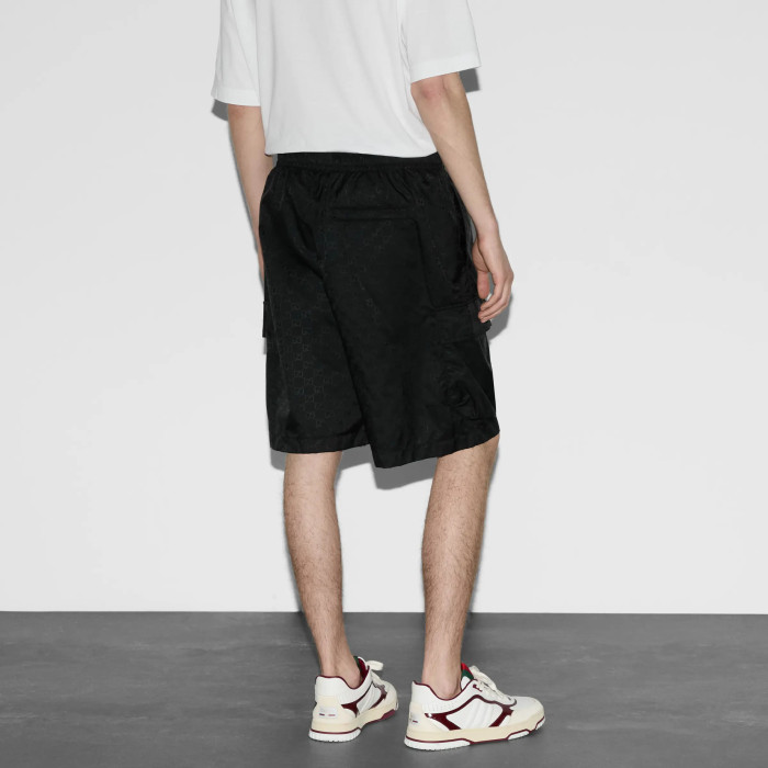 NIGO Gucci Men's Lightweight GG Nylon Jacquard Pocket Solid Color Summer Casual Elastic Shorts #nigo76321