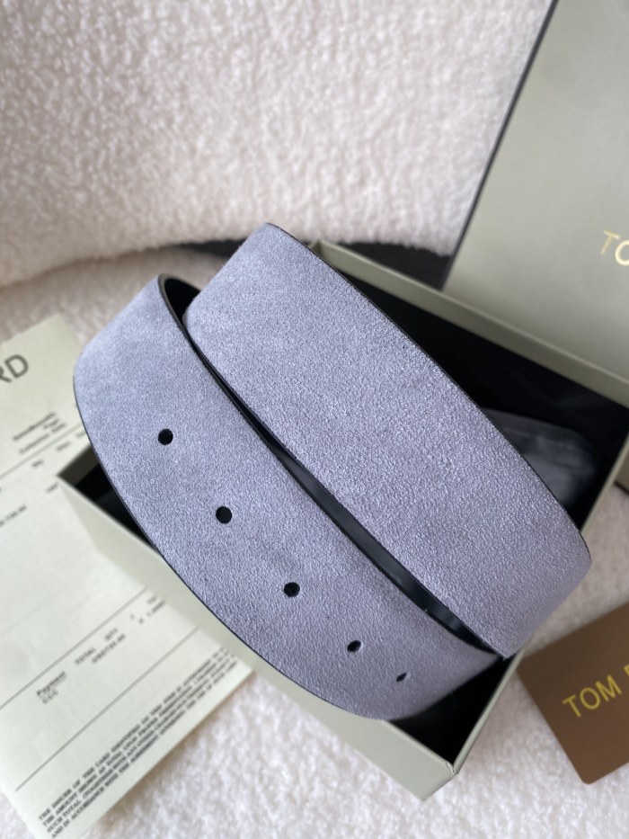 NIGO Tom Ford Men's Solid Color Reversible Calfskin Leather 4.0cm Belt #nigo76311