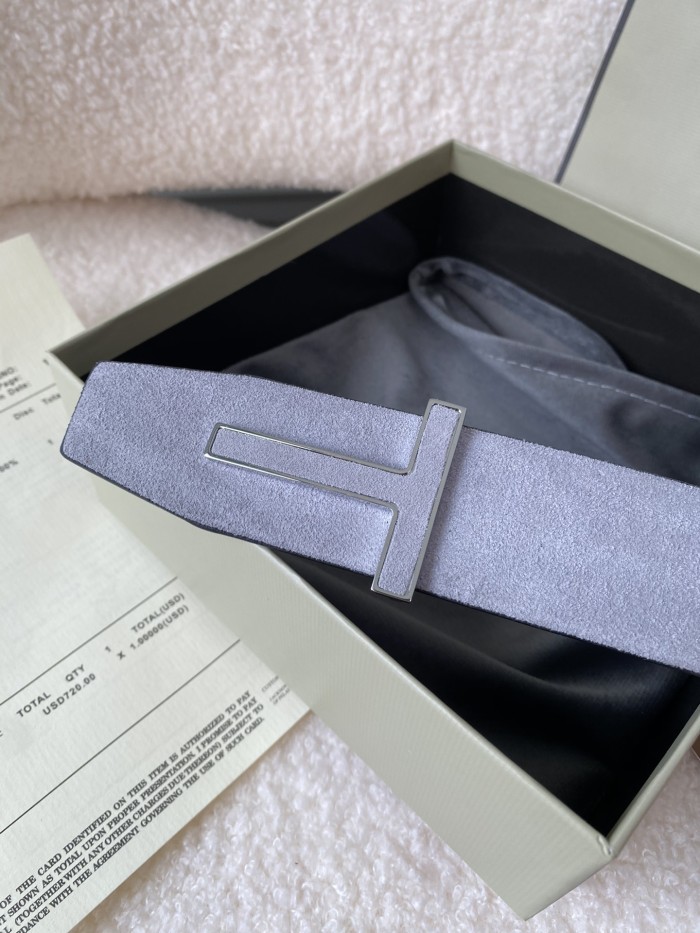 NIGO Tom Ford Men's Solid Color Reversible Calfskin Leather 4.0cm Belt #nigo76311