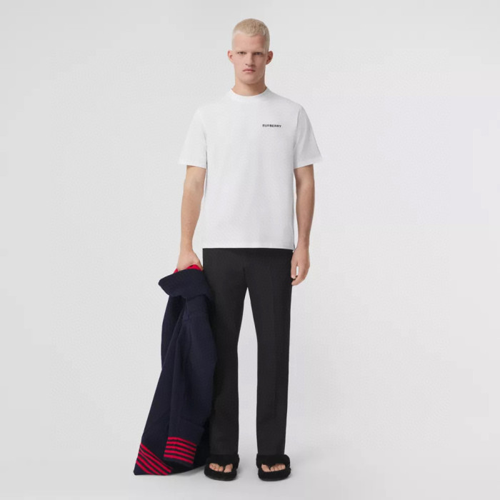 NIGO Burberry Men's Spring/Summer Solid Color Logo Cotton Loose Straight Short Sleeve T-Shirt #nigo76327