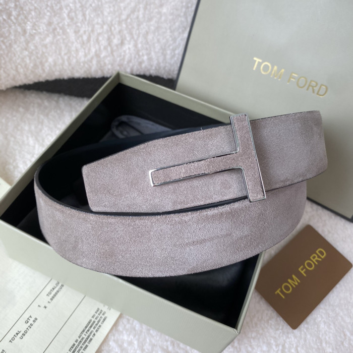 NIGO Tom Ford Men's Solid Color Reversible Calfskin Leather 4.0cm Belt #nigo76311