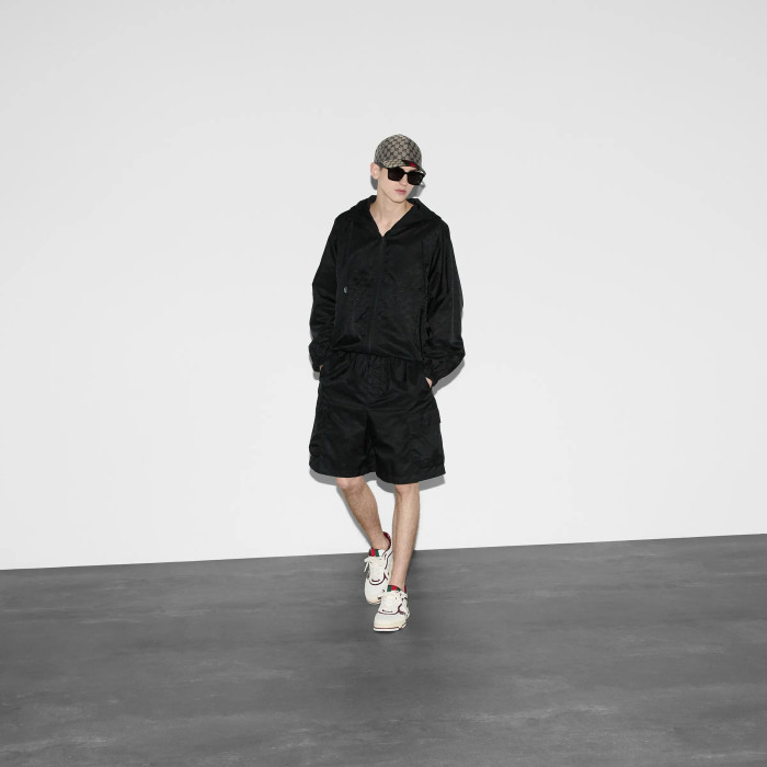 NIGO Gucci Men's Lightweight GG Nylon Jacquard Pocket Solid Color Summer Casual Elastic Shorts #nigo76321