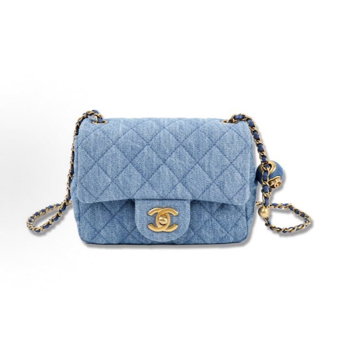 NIGO Chanel Women's Adjustable Shoulder Strap Diamond Pattern Gold Buckle Chain Gold Ball Solid Color Leather Crossbody Shoulder Bag Bags #nigo76352